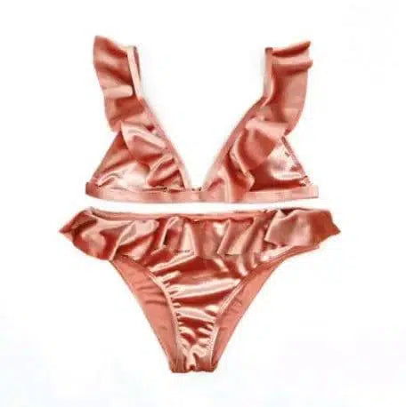 new bikini sexy swimsuit Europe and America triangle nylon-Pink-4