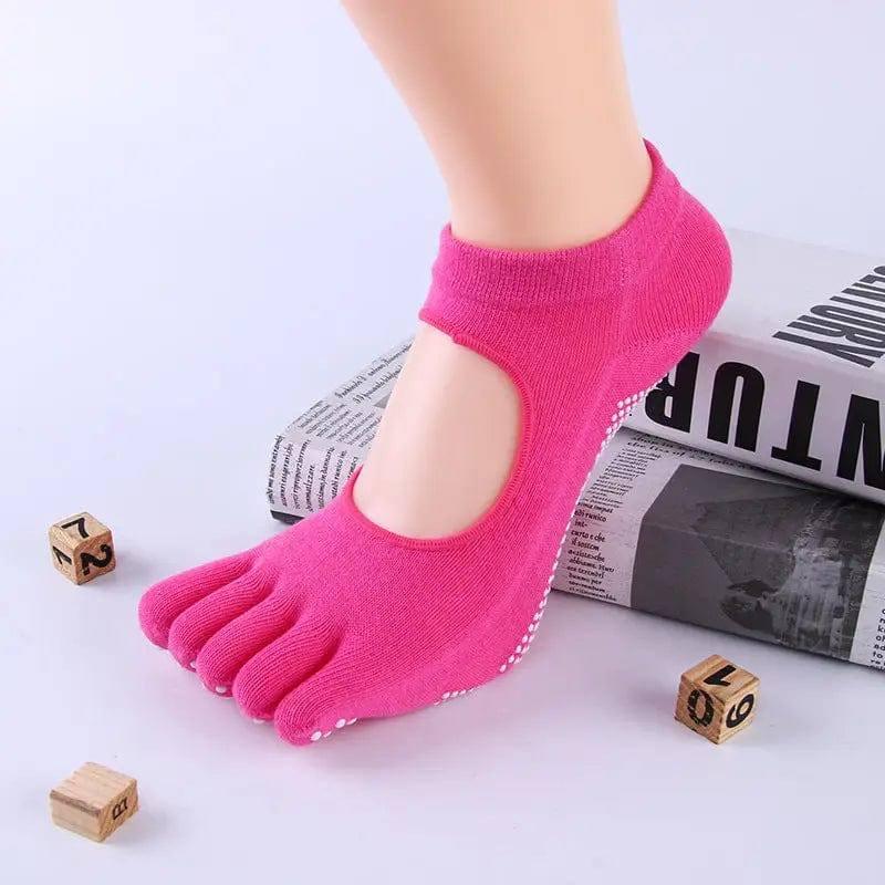 Non-slip yoga socks-Rose Red-9