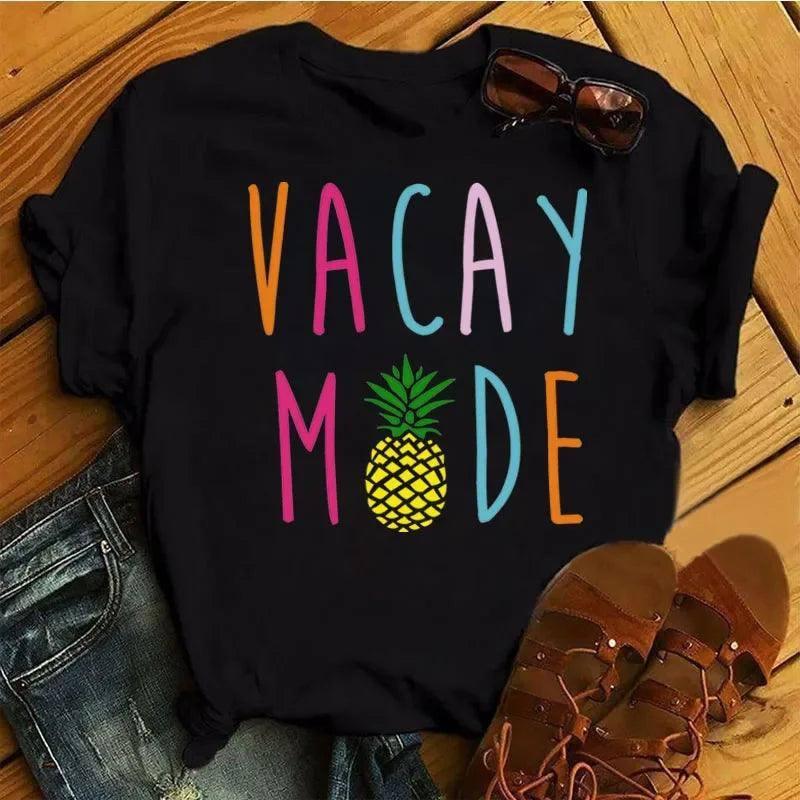 Pineapple T-Shirt for Women-HX9-black-1