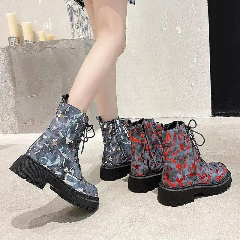 Printed Martin boots women-2