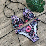 Retro printed split bikini-B-4