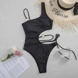 Sexy Lace-up Bikini One-piece Hollow Swimsuit-1style-8