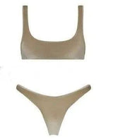 low waist Bikini Bathing Suit-Caffee-4