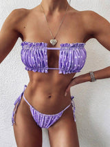 Sexy pleated bikini-Purple-5