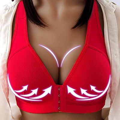 Push Up Bra Front Closure Solid Color Brassiere-front style1-F-11