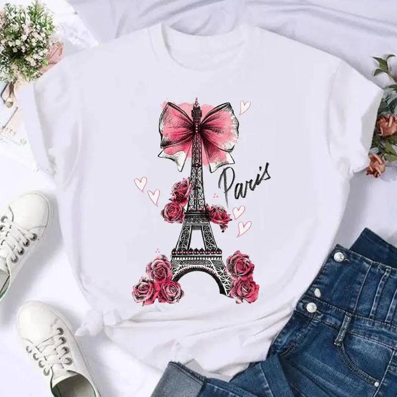 Short Sleeve Butterfly Bow Sweet Flower Fashion Summer Women-FYA29049-10