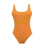 Shou One-piece Swimsuit, Simple And Backless-Orange-11