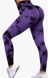 Stylish Printed Workout Leggings - Vibrant & Versatile-Black Purple-7