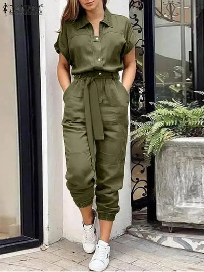 Stylish Cargo Short Jumpsuit for Summer-S-2