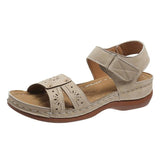 Summer Wedge Roman Sandals-Beige-7