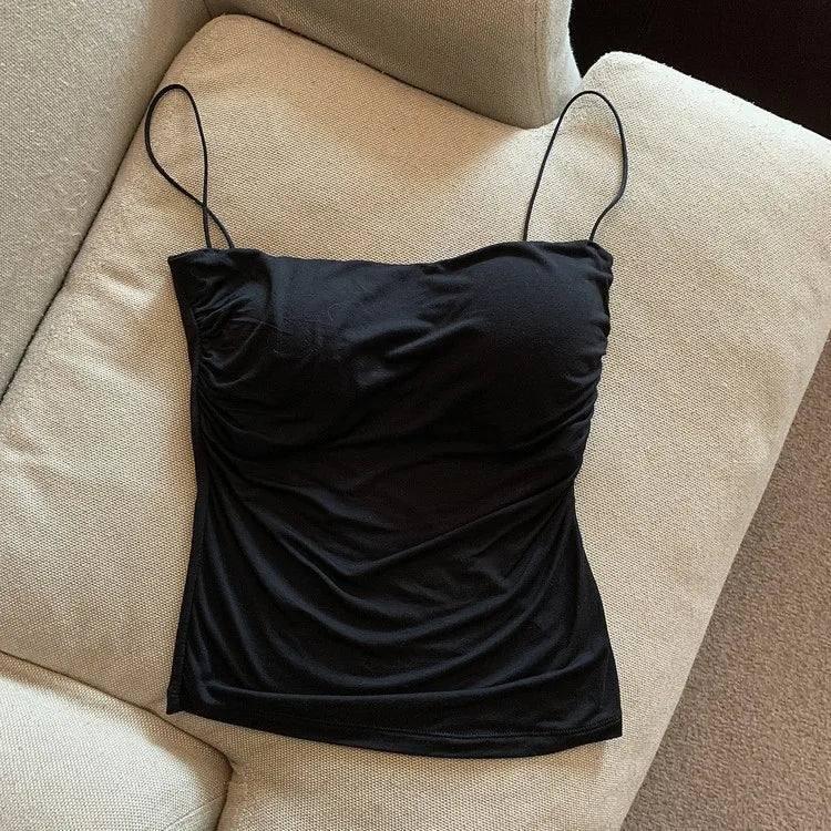 Tank Tops Women With Built In Bra Spaghetti Strap Tanks For-A-black-22