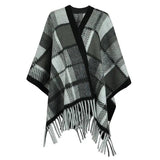 Tassel Cape And Shawl Female-Gray-6