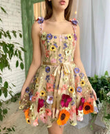 3D Floral Embroidered Dress for Summer Style-Flower-4