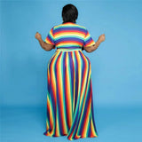 Vibrant Rainbow Maxi Dress: Perfect Summer Style-9