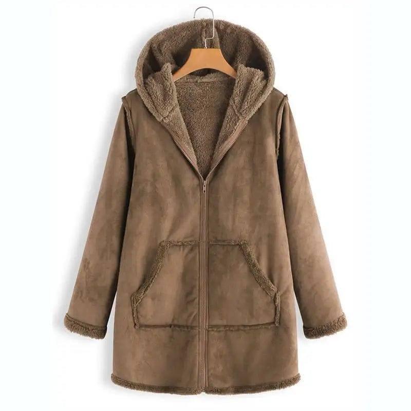 Winter Pocket Warm Plush Hooded Coat-10