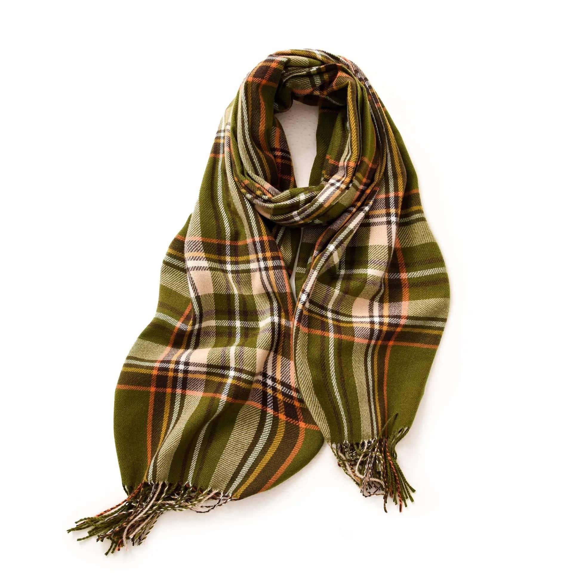 Winter Scarf For Women-Green lattice-8