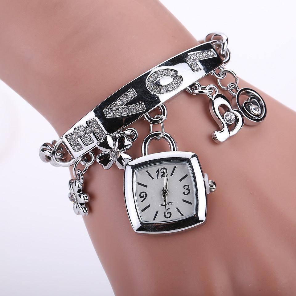 Women's Alloy Bracelet Watch-Silver-3