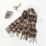 Women's Fashion Casual Cashmere Plaid Scarf-Colorful Plaid Khaki-14