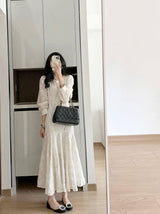 Women's Fashion Casual Solid Color Chiffon Embroidery-3