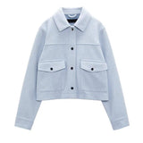 Women's Fashionable All-match Lapel Long-sleeved Soft Jacket-4