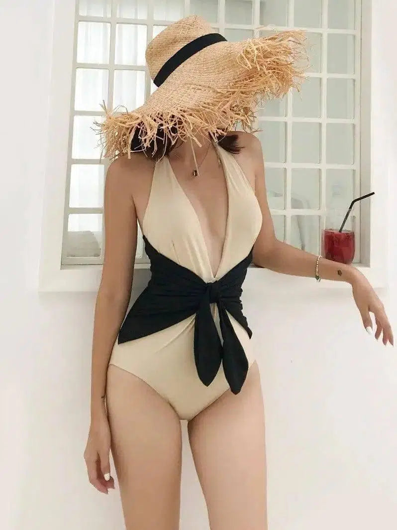 Women's retro one-piece bikini-1