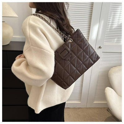 Women Shoulder Bags New Trendy Chic Chanel-style Rhombus Chain Bag-4