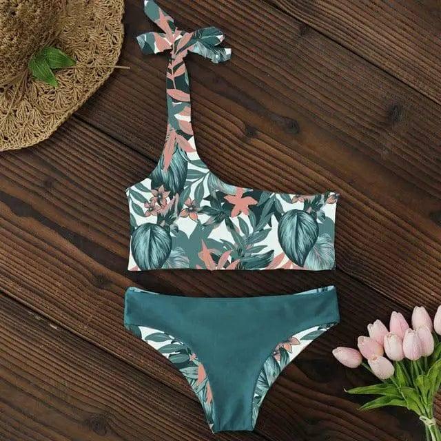 Women Swimsuit One Shoulder Bikini Sexy Low Waist-LD18120B3-5