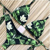 Printed strap bikini-S-3